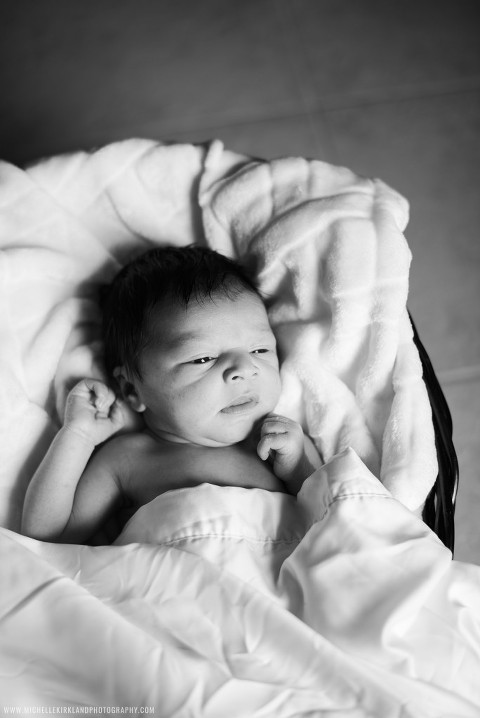 Artistic newborn photos by Dallas fine art photographer Michelle Kirkland.
